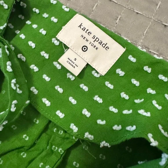 Kate Spade Green Blouse with White Dots - Picture 2 of 2